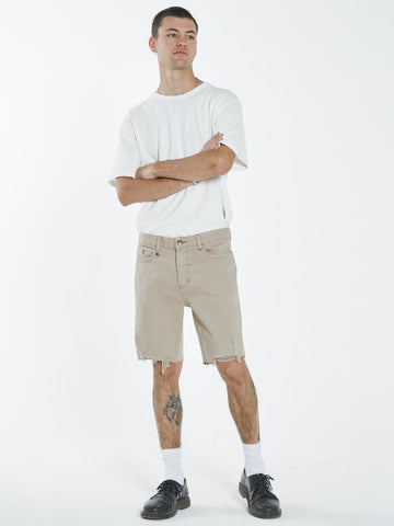 Thrills - Destroyed Bones Denim Short in Smokey Taupe