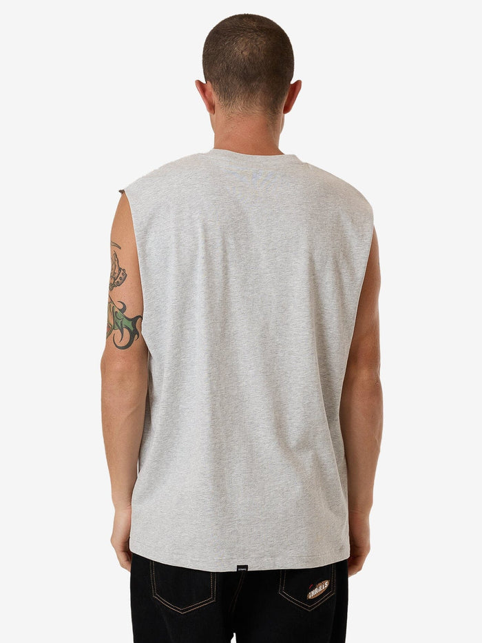 Thrills - Roosevelt Merch Fit Muscle Tee in Snow Marle