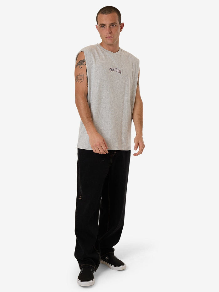 Thrills - Roosevelt Merch Fit Muscle Tee in Snow Marle