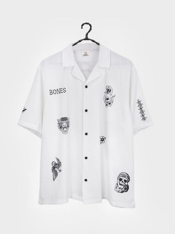 Billy Bones Club -Club Ink Bowlo Shirt in White