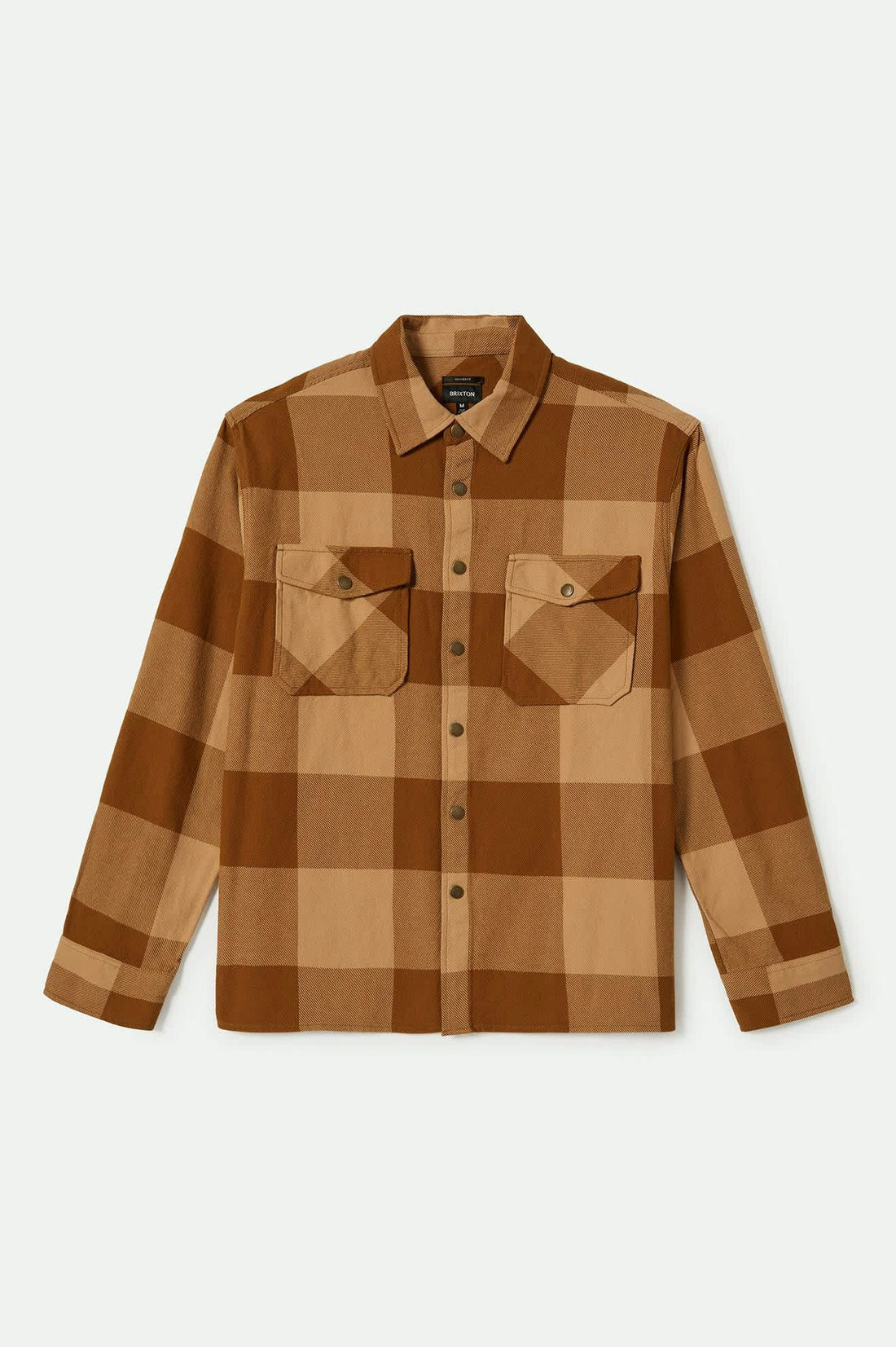 Brixton - Seldon Flannel Shirt in Washed Copper/Curry Buffalo