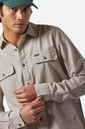 Brixton - The Daily Cotton L/S Shirt in Khaki