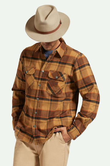 Brixton -  Messer Packable Fedora in Timerwolf/Light Brown