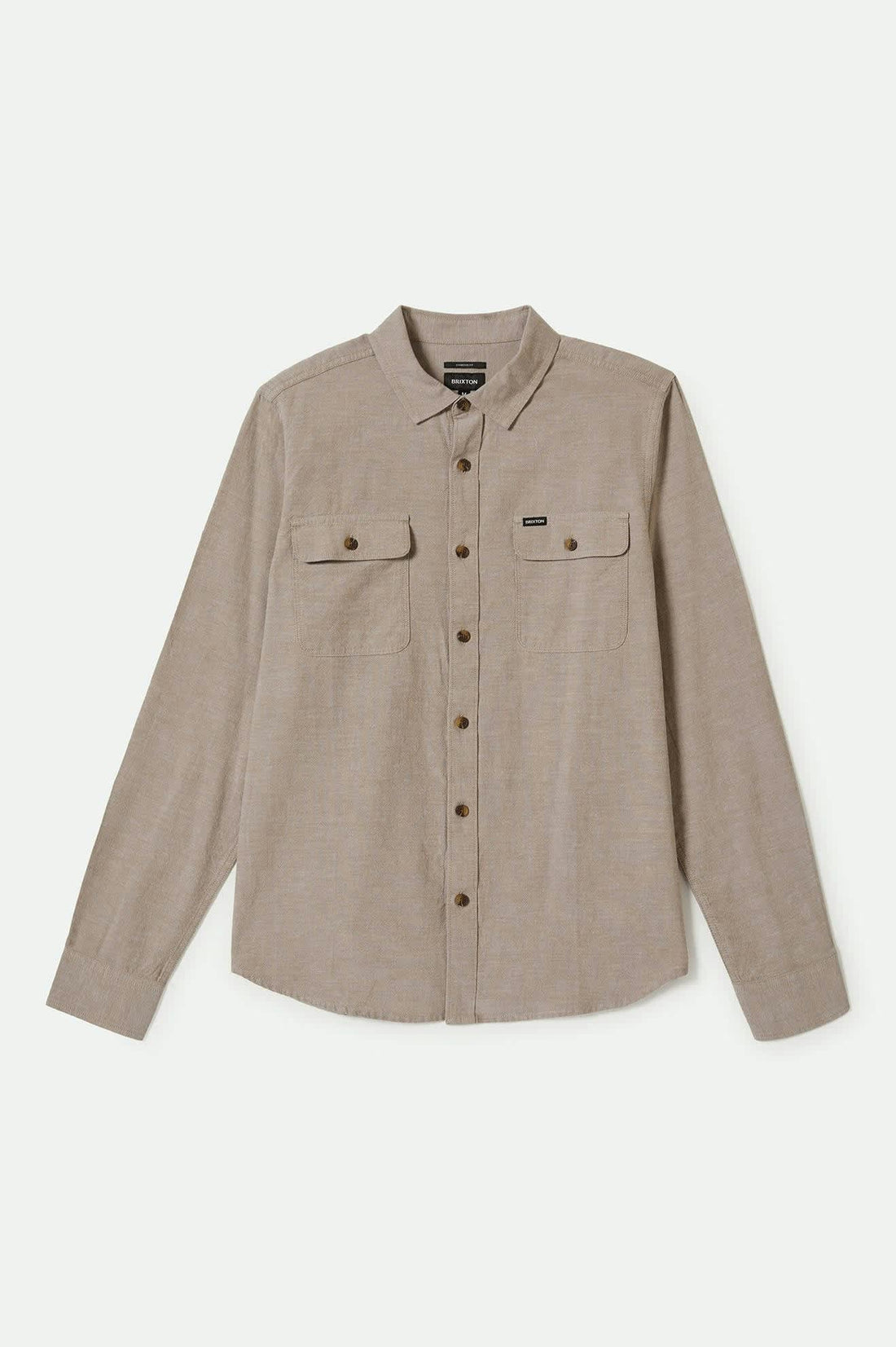 Brixton - The Daily Cotton L/S Shirt in Khaki