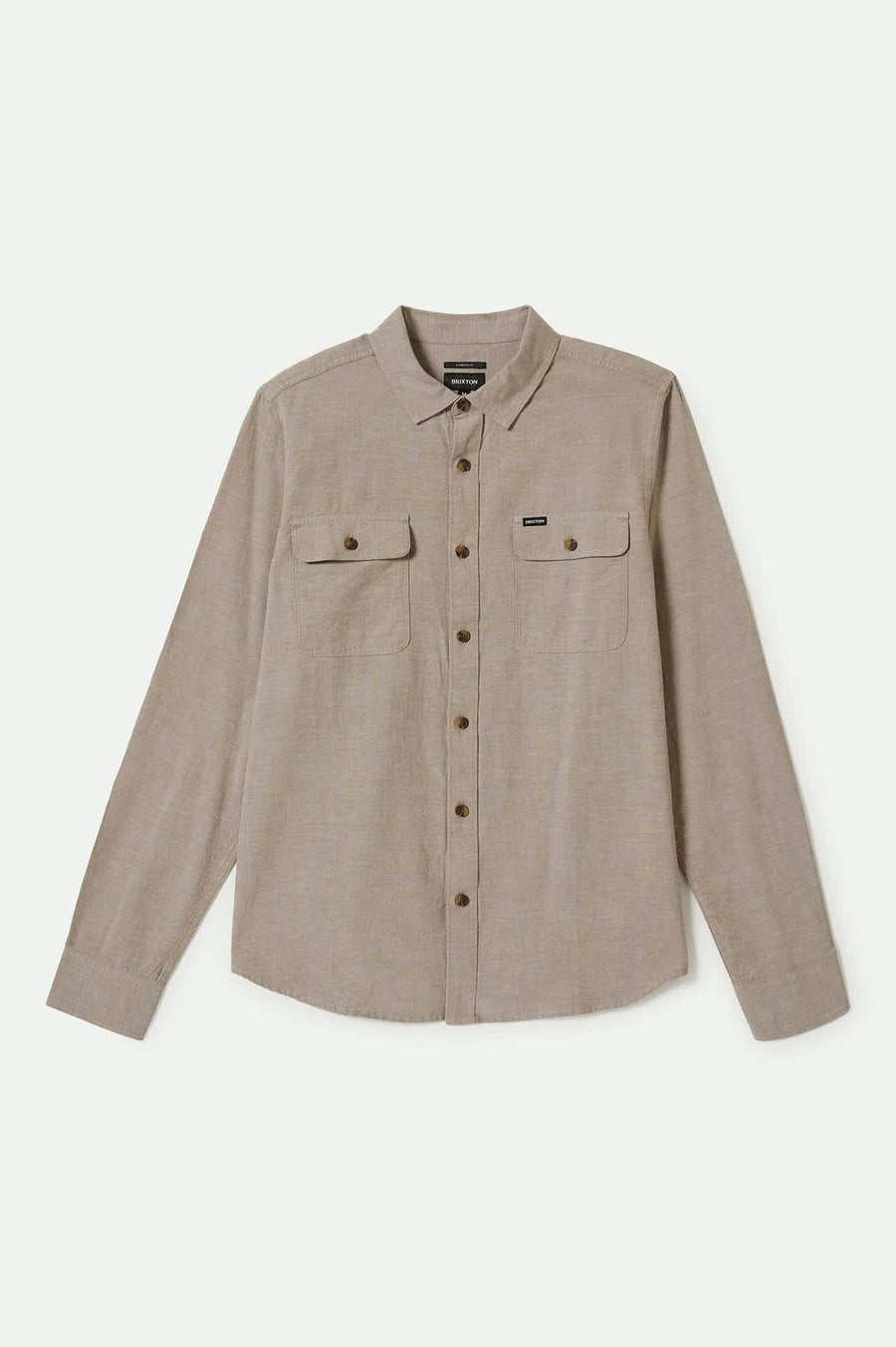 Brixton - The Daily Cotton L/S Shirt in Khaki