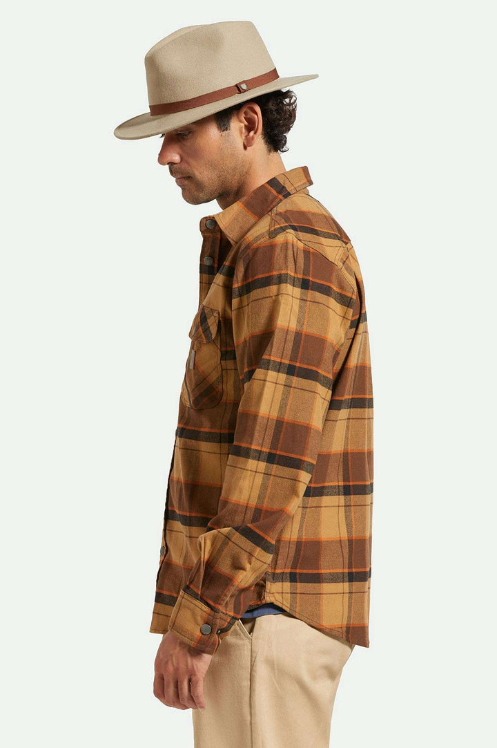 Brixton -  Messer Packable Fedora in Timerwolf/Light Brown