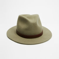 Brixton - Messer Packable Fedora in Light Olive/Brown