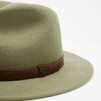 Brixton - Messer Packable Fedora in Light Olive/Brown