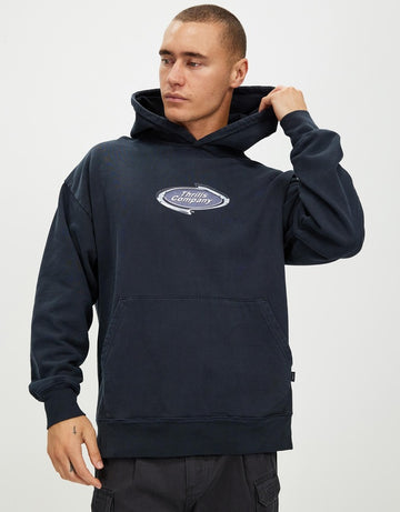 Thrills - Throttle Slouch Pull On Hoodie in Twilight Black