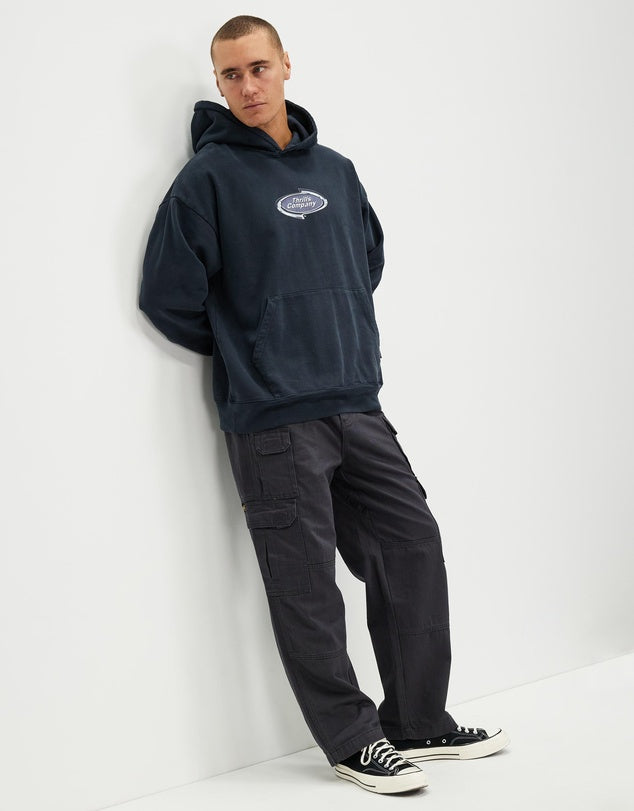 Thrills - Throttle Slouch Pull On Hoodie in Twilight Black