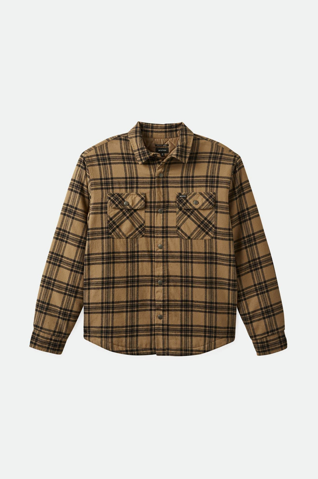 Brixton - Bowery Quilted Flannel in Woodsmoke/Black
