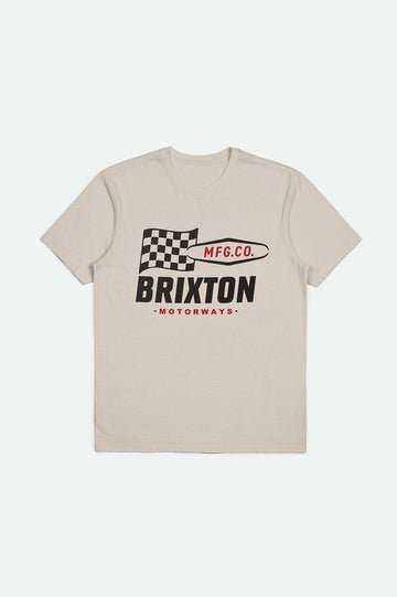 Brixton - Motorway Hw Relaxed Tee in Cream Classic Wash