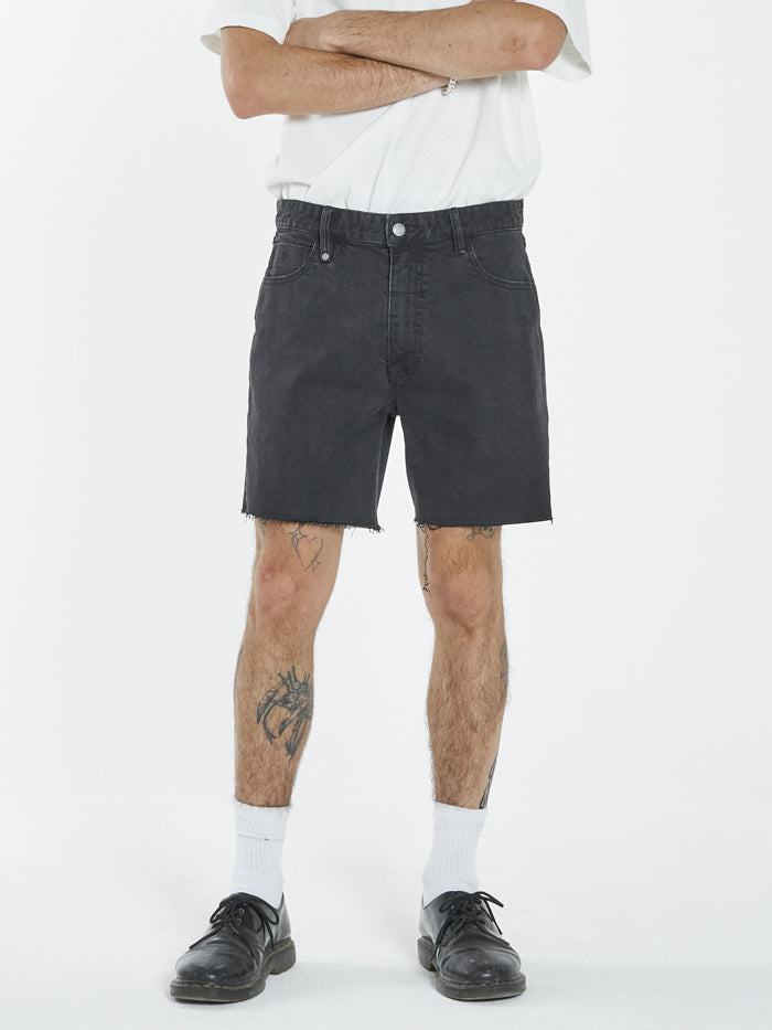 Thrills - Mandude Denim Short in Aged Black