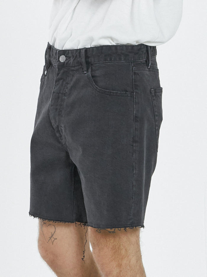 Thrills - Mandude Denim Short in Aged Black