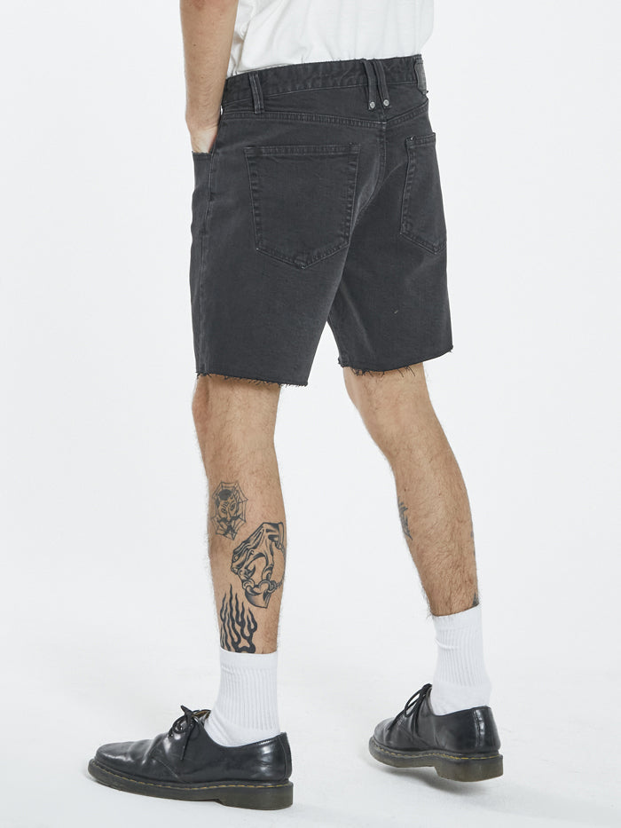 Thrills - Mandude Denim Short in Aged Black