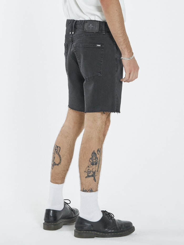 Thrills - Mandude Denim Short in Aged Black