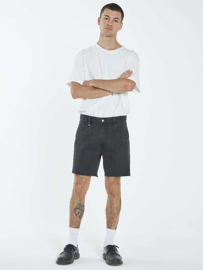 Thrills - Mandude Denim Short in Aged Black