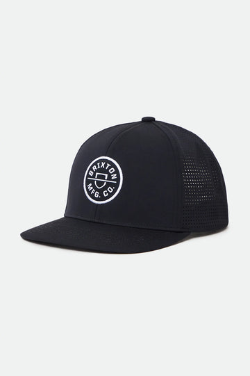 Brixton - Crest X MP Snapback Cap in Black